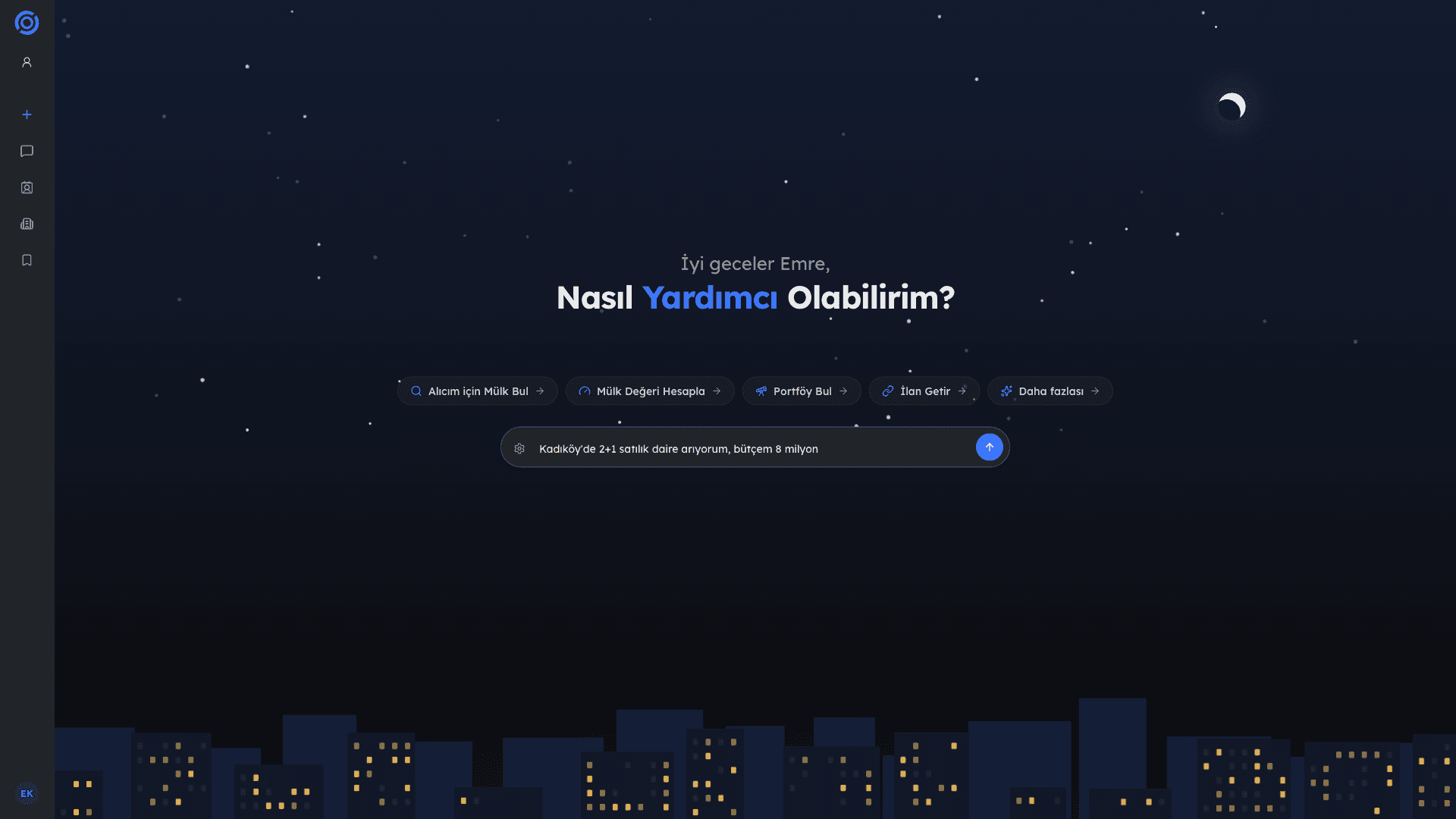 Fizbot sohbet ekranı — soru yazılmış hali